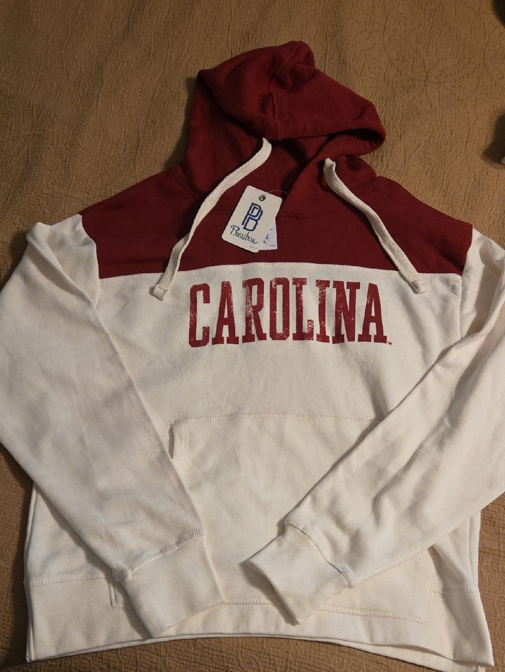 Pressbox Maroon and White Two-Tone Pullover Hoodie